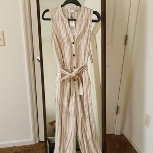 Calvin Klein Spring Linen Beige Jumpsuit